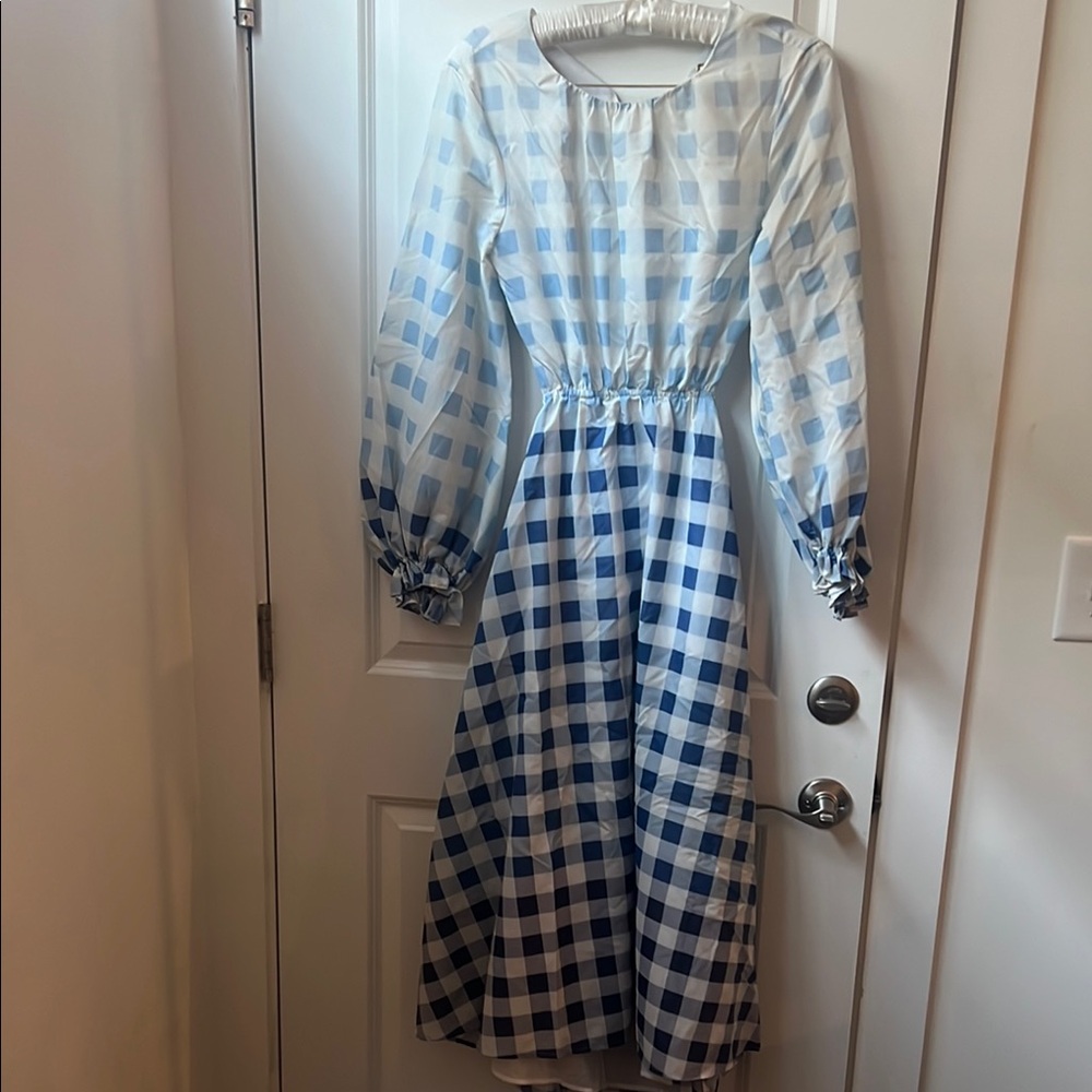 Blue and White Checkered Dress